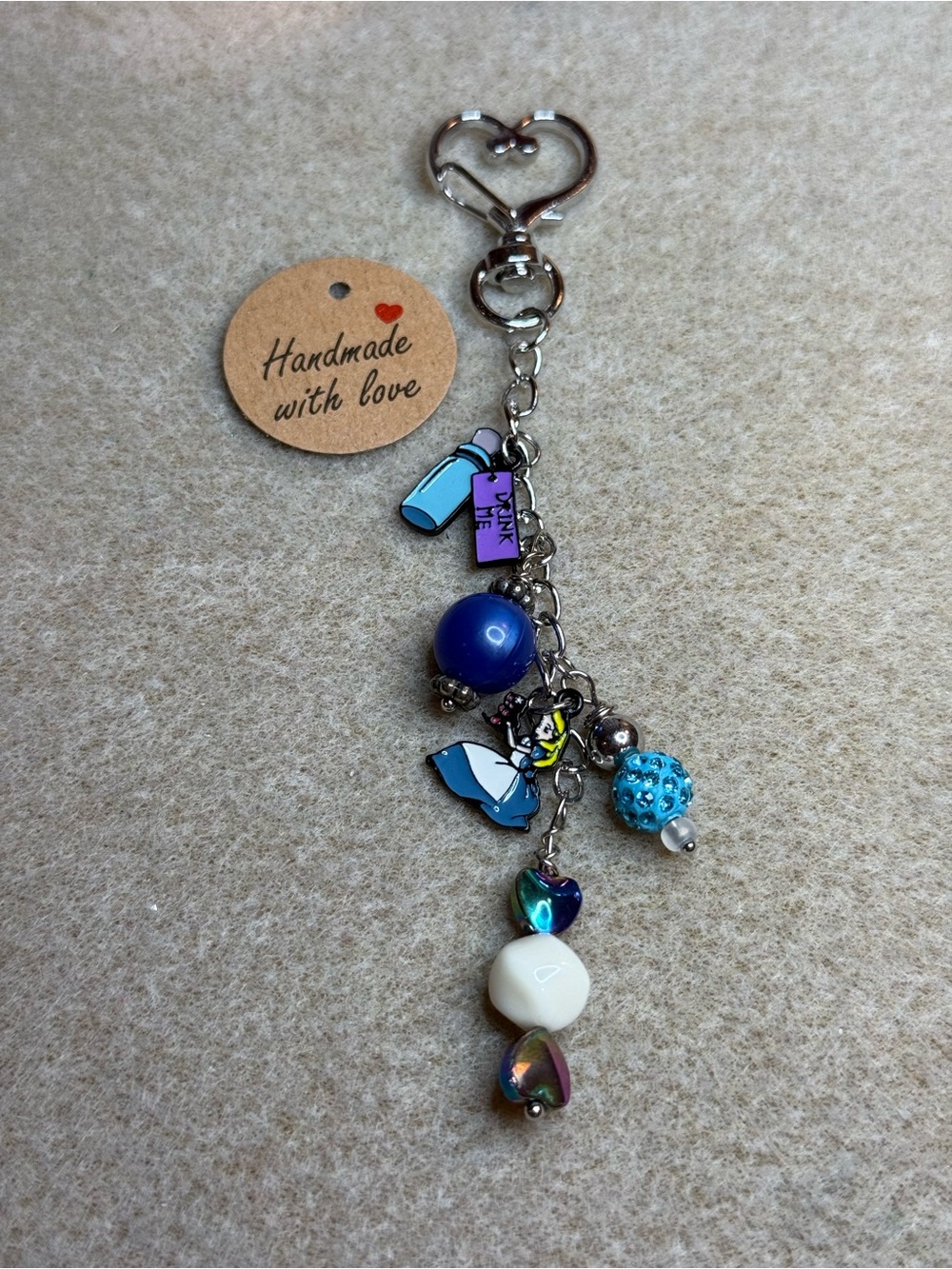 Eat Me/Drink Me Alice Charm Keychain/ Bag Charm- NWT Handmade